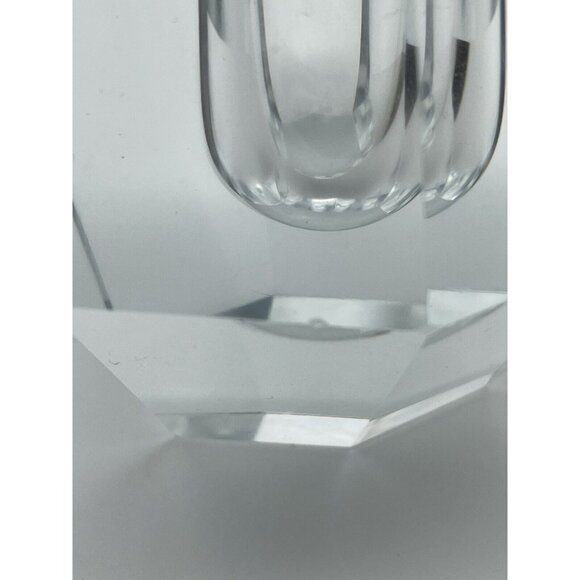 Vintage Art Deco Geometric Faceted Clear Crystal Cut Glass Perfume/Scent Bottle - Picture 7 of 7